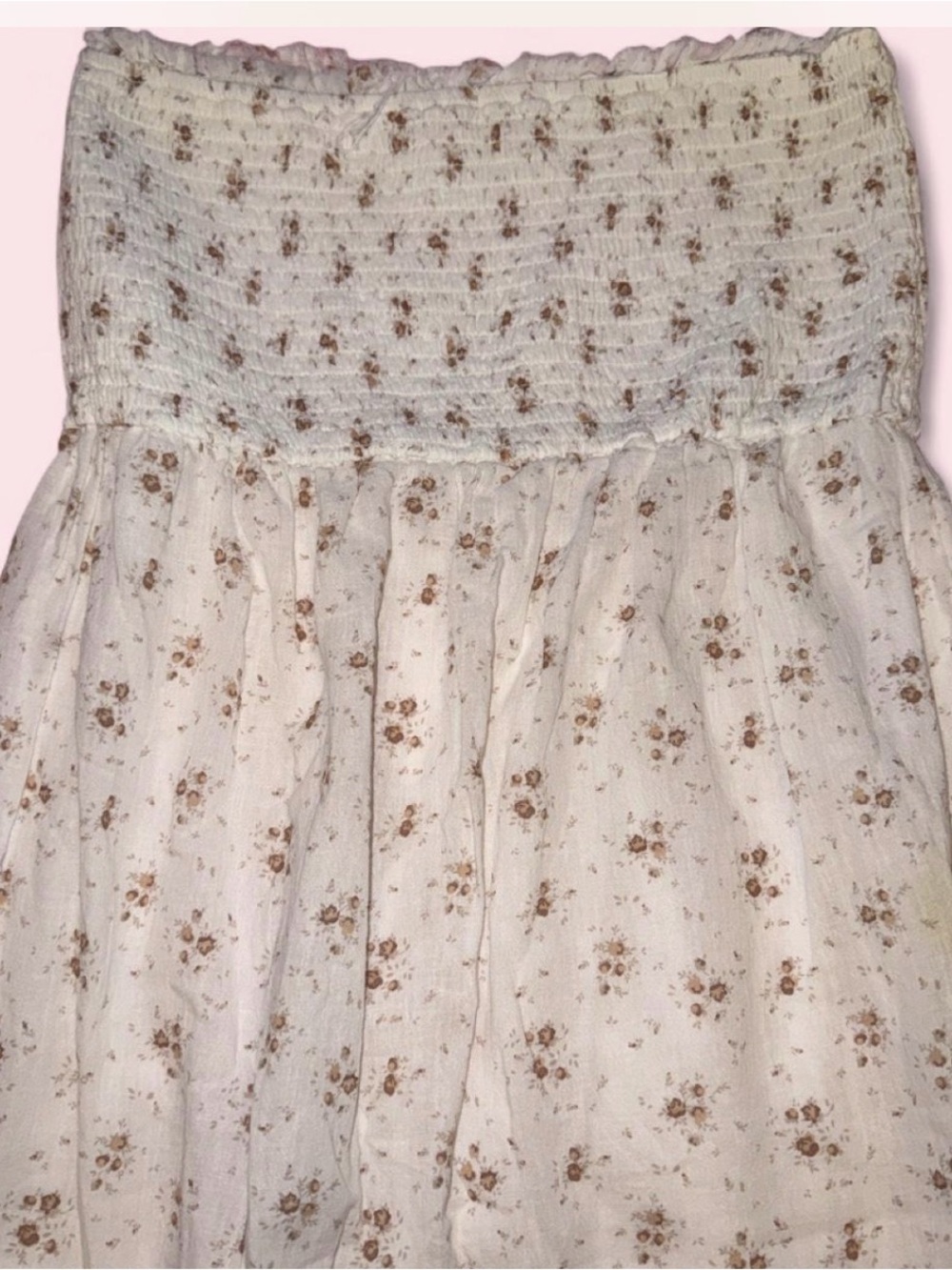 Aeropostale Floral Strapless Smocked Maxi Dress